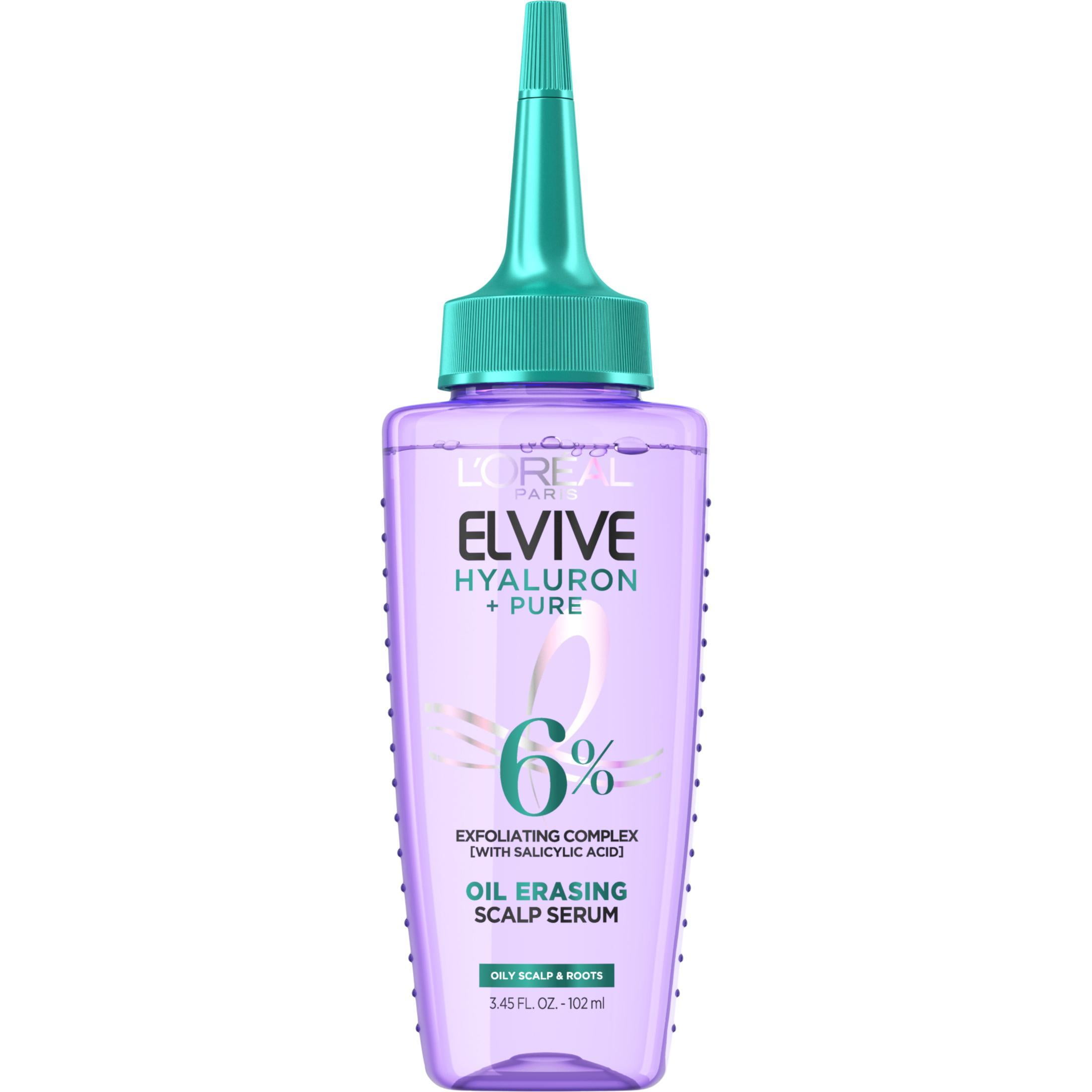L'Oreal Paris Elvive Hyaluron Pure Scalp Care Oil Erasing Serum, Oily Hair, 3.45 fl oz