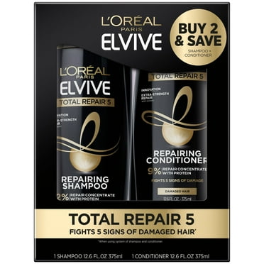 L'Oreal Paris Elvive Total Repair 5 Repairing Shampoo and Conditioner Set, 1 kit