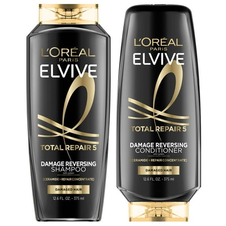 L'Oreal Paris Elvive Total Repair 5 Repairing Shampoo and Conditioner Set, 1 kit