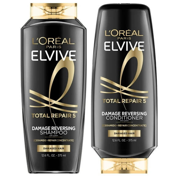 L'Oreal Paris Elvive Total Repair 5 Repairing Shampoo and Conditioner Set, 1 kit