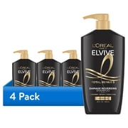 4 pack LOreal Paris Elvive Total Repair 5 Repairing Shampoo for Damaged Hair, Pump, 28 fl oz