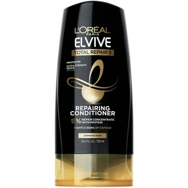 L'Oreal Paris Elvive Total Repair 5 Squeeze Conditioner, Repairs Damaged Hair, 25.4 fl oz