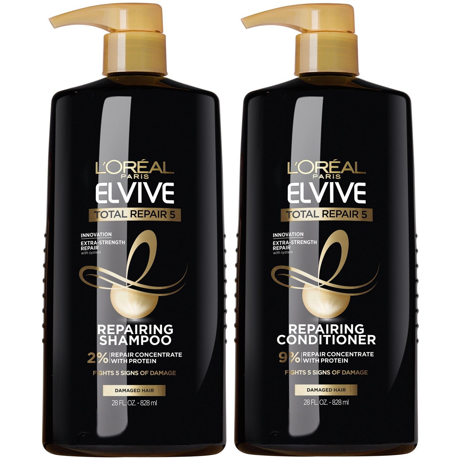 L Oreal Paris Elvive Total Repair 5 Repairing Shampoo for Damaged Hair Pump 28 fl oz Walmart