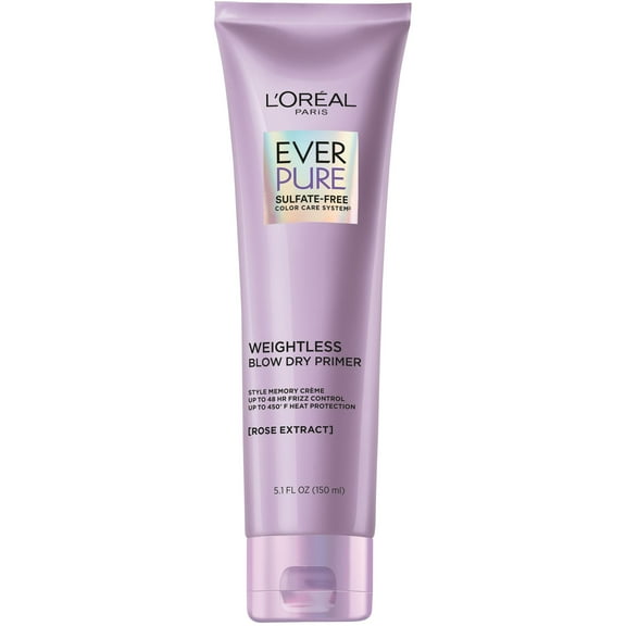 L'Oreal Paris EverPure Blow Dry Primer Rose Extract Heat Protection All Hair Types Unisex 5.1 fl oz