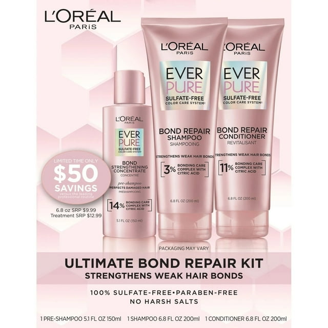 L'Oreal Paris EverPure Bond Repair Kit (Concentrate, Shampoo & Conditioner)
