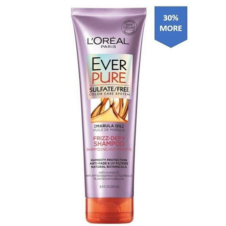 L'Oreal Paris EverPure Frizz Defy Sulfate Free Shampoo With Marula Oil, 11.05 fl oz