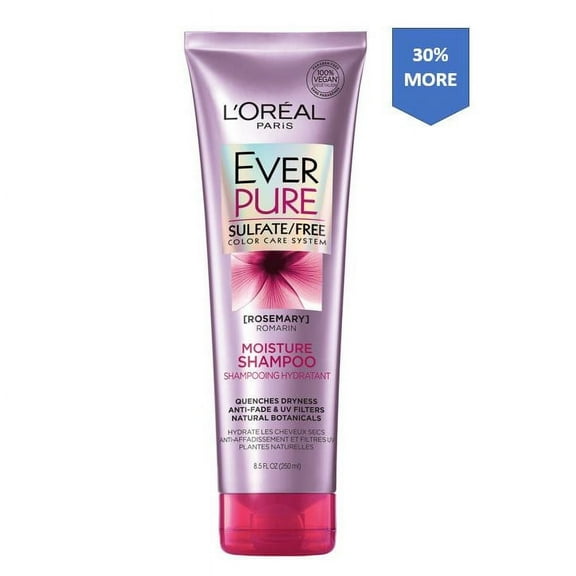 L'Oreal Paris EverPure Sulfate Free Color Care System Moisture Shampoo, Damaged Hair, 8.5 fl oz