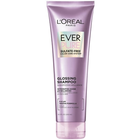 L'Oreal Paris EverPure Sulfate Free Glossing Shampoo, Squeeze, 8.5 fl oz