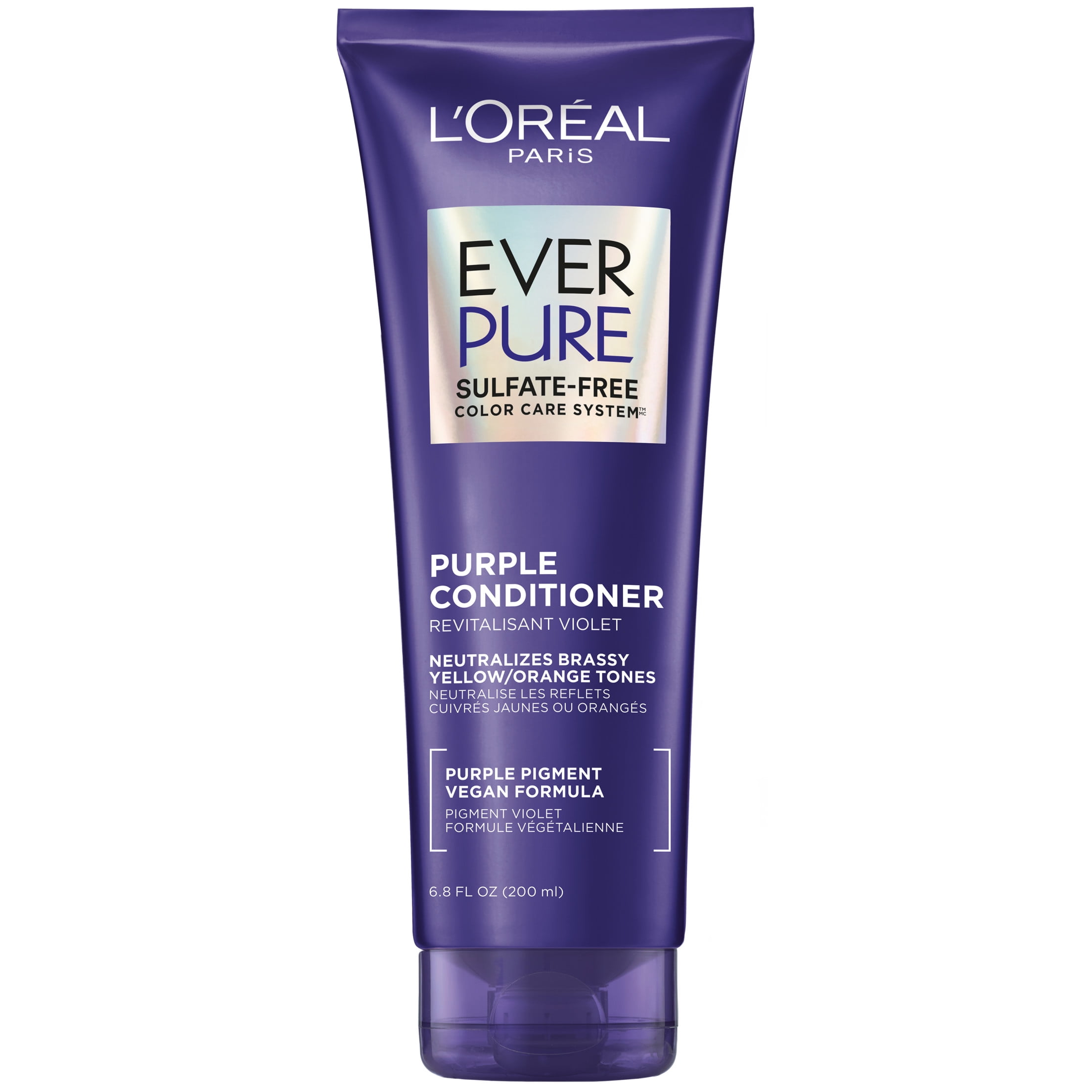 L'Oreal Paris EverPure Sulfate Free Purple Conditioner, Squeeze, 6.8 fl oz