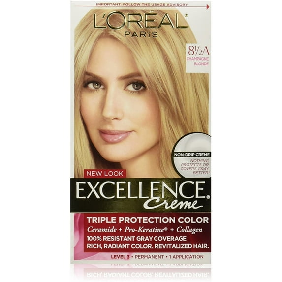 L'Oreal Paris Excellence CrÃ©me Permanent Hair Color, Champagne Blonde [8.5A] - (Pack of 2)