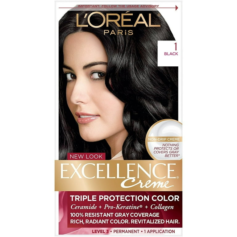 L Oreal Paris Excellence Creme Hair Color 1 Black Pack of 2