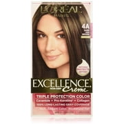 LOreal Paris Excellence Creme Haircolor, Dark Ash Brown [4A] Cooler - Pack of 4