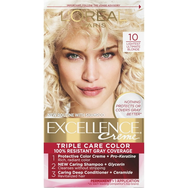 L'Oreal Paris Excellence Creme Permanent Hair Color, 10 Lightest Ultimate Blonde