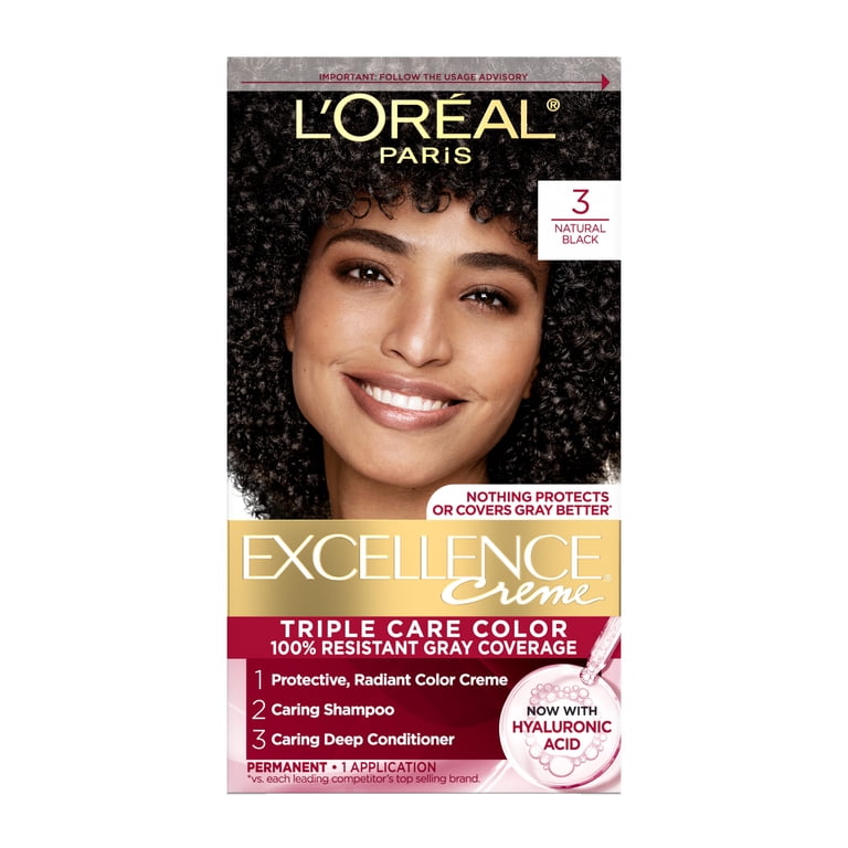 L'Oreal Paris Excellence Creme Permanent Hair Color, 3 Natural