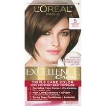 L'Oreal Paris Excellence Creme Permanent Hair Color, 5 Medium Brown, Triple Protection, 1 Kit