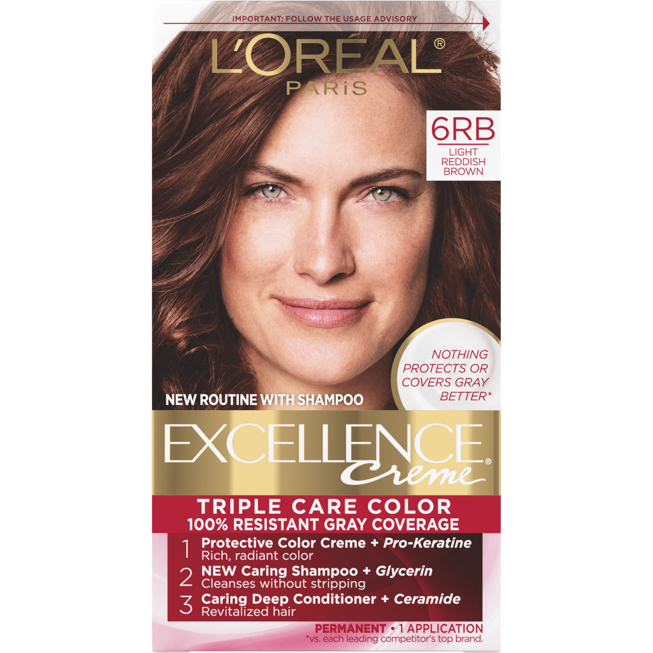 Jep Vil Styrke L'Oreal Paris Excellence Creme Permanent Hair Color, 6RB Light Reddish Brown  - Walmart.com