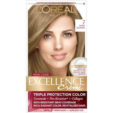 L'Oreal Paris Excellence Creme Permanent Hair Color, 7 Dark Blonde, 1 kit