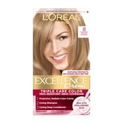 LOreal Paris Excellence Creme Permanent Triple Protection Hair Color, 8 Medium Blonde, 1 Kit
