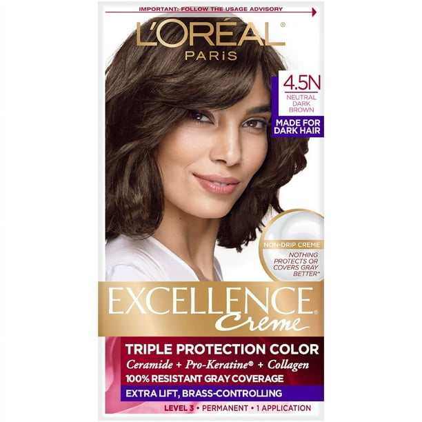 L'Oreal Paris Excellence Creme, 4.5N Dark Neutral Brown Hair Color