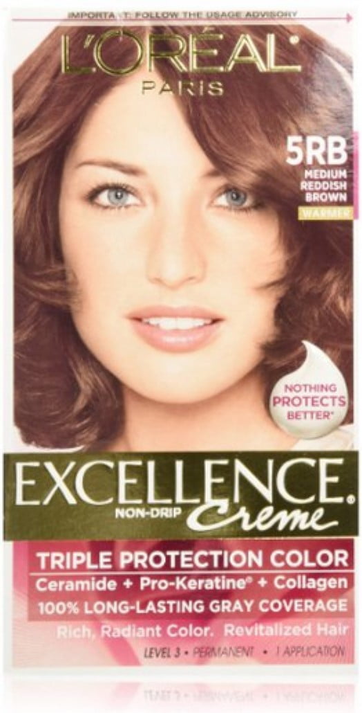 L'Oreal Paris Excellence Creme Triple Protection Haircolor, Medium Reddish Brown [5RB] 1 ea (Pack of 3)