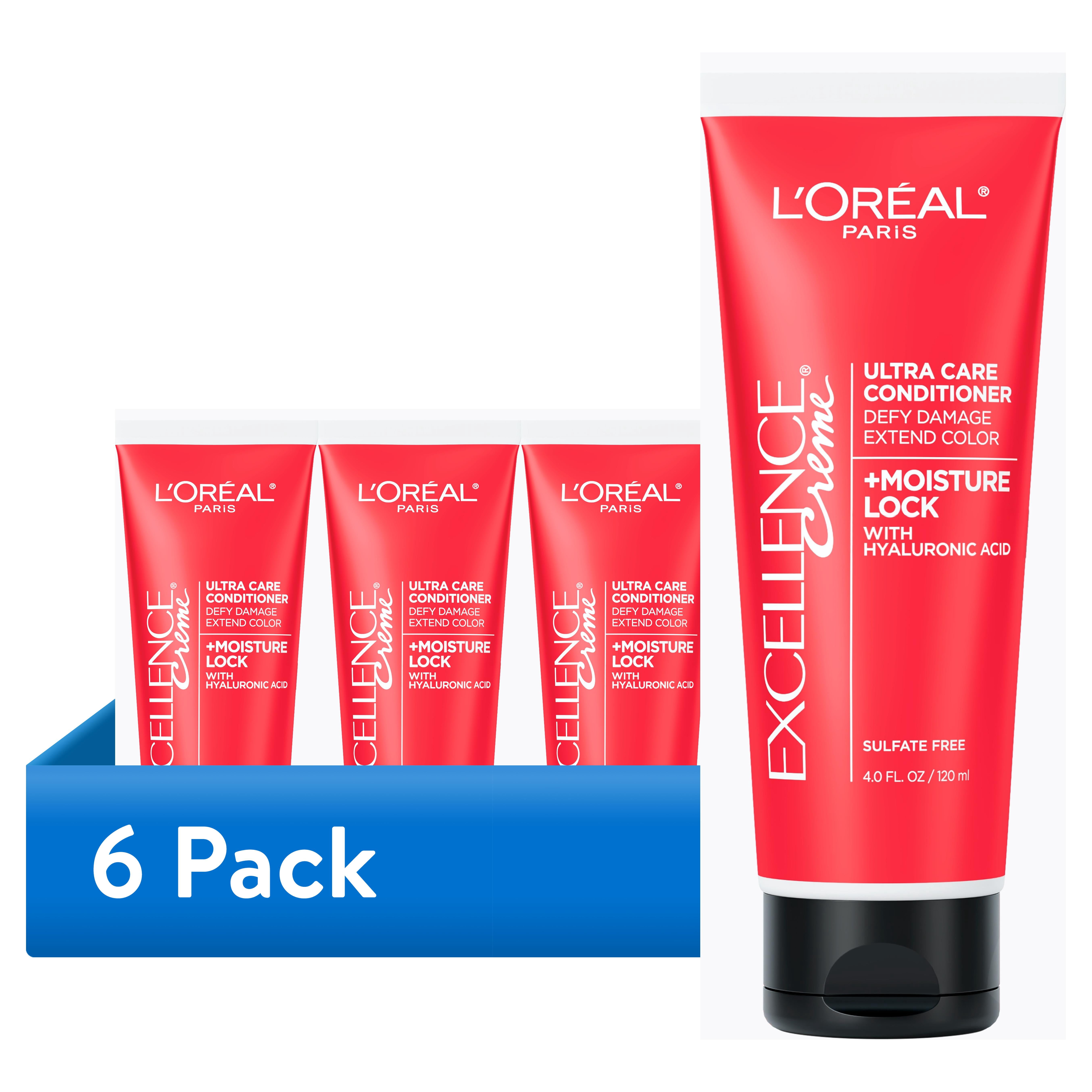 (6 pack) L'Oreal Paris Excellence - Hair Color Moisture Lock Ultra Care Conditioner, 4 fl oz