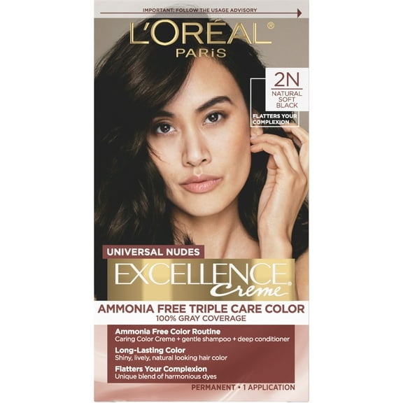 L'Oreal Paris Excellence Universal Nudes Permanent Hair Color, 100 Percent Gray Coverage, 1 Kit