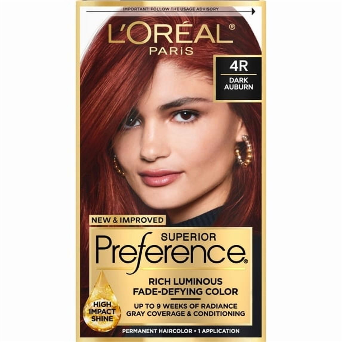 L'Oreal Paris Fade Defying Color & Shine System, 4R Dark Auburn, 6