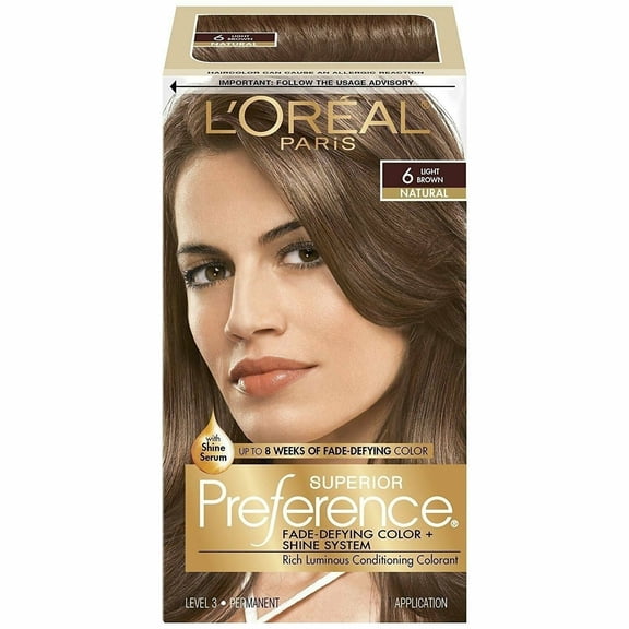 L'Oreal Paris Fade Defying Color & Shine System, 6 Light Brown, 6-Pack