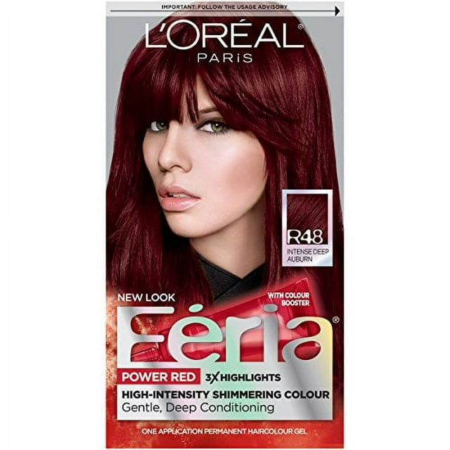 L'Oreal Paris Feria MultiFaceted Shimmering Permanent Hair Color, R48