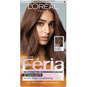 L'Oreal Paris Feria Permanent Hair Color, 50 Havana Brown, Up to 40 Percent Stronger Hair, 1 Kit