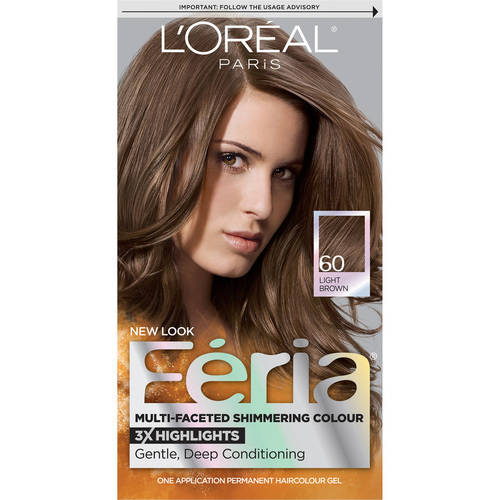 L'Oreal Paris Feria Permanent Hair Color, 60 Crystal Brown Light Brown - image 1 of 9