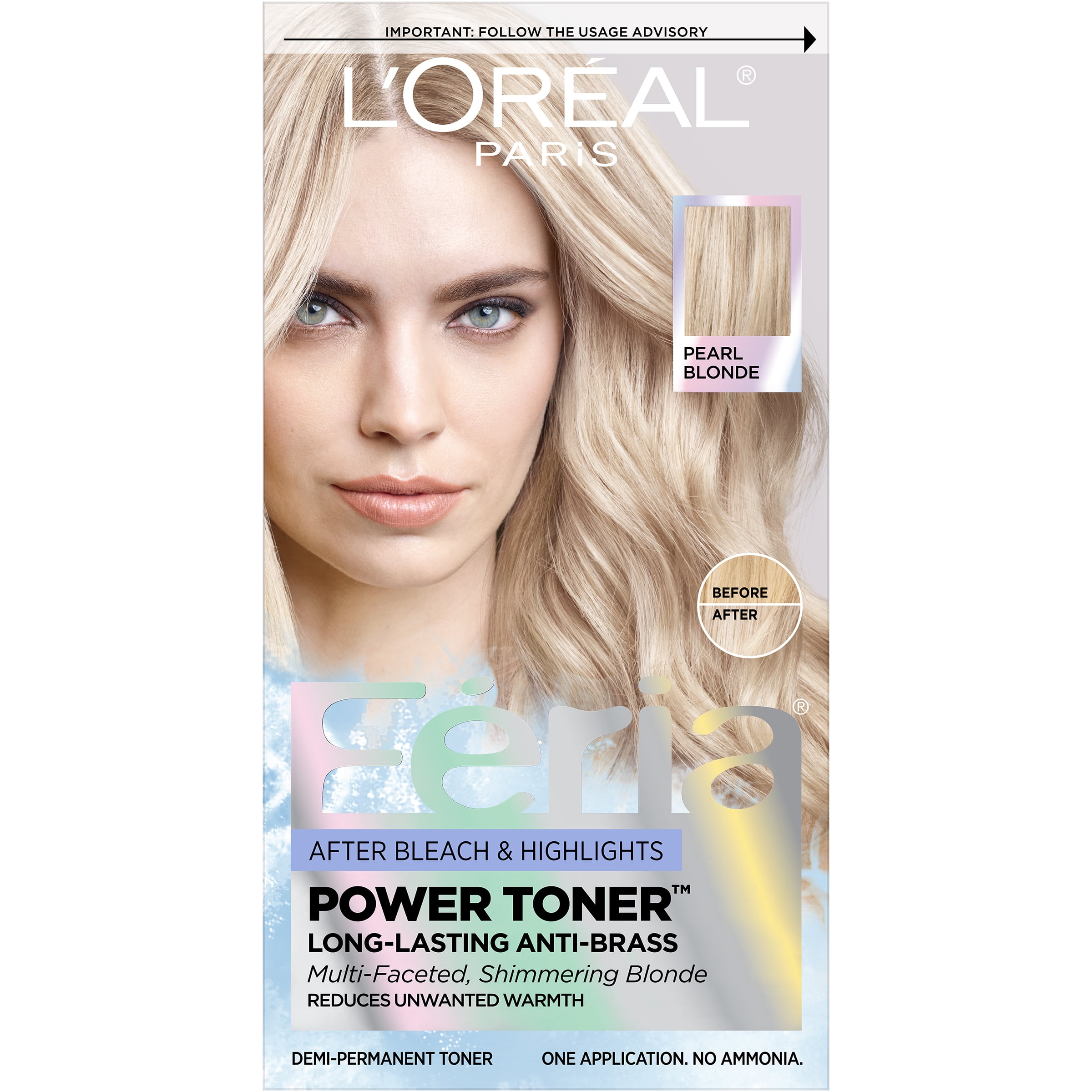 L'Oreal Paris Feria Permanent Hair Color, 9V Pearl Blonde, fl oz
