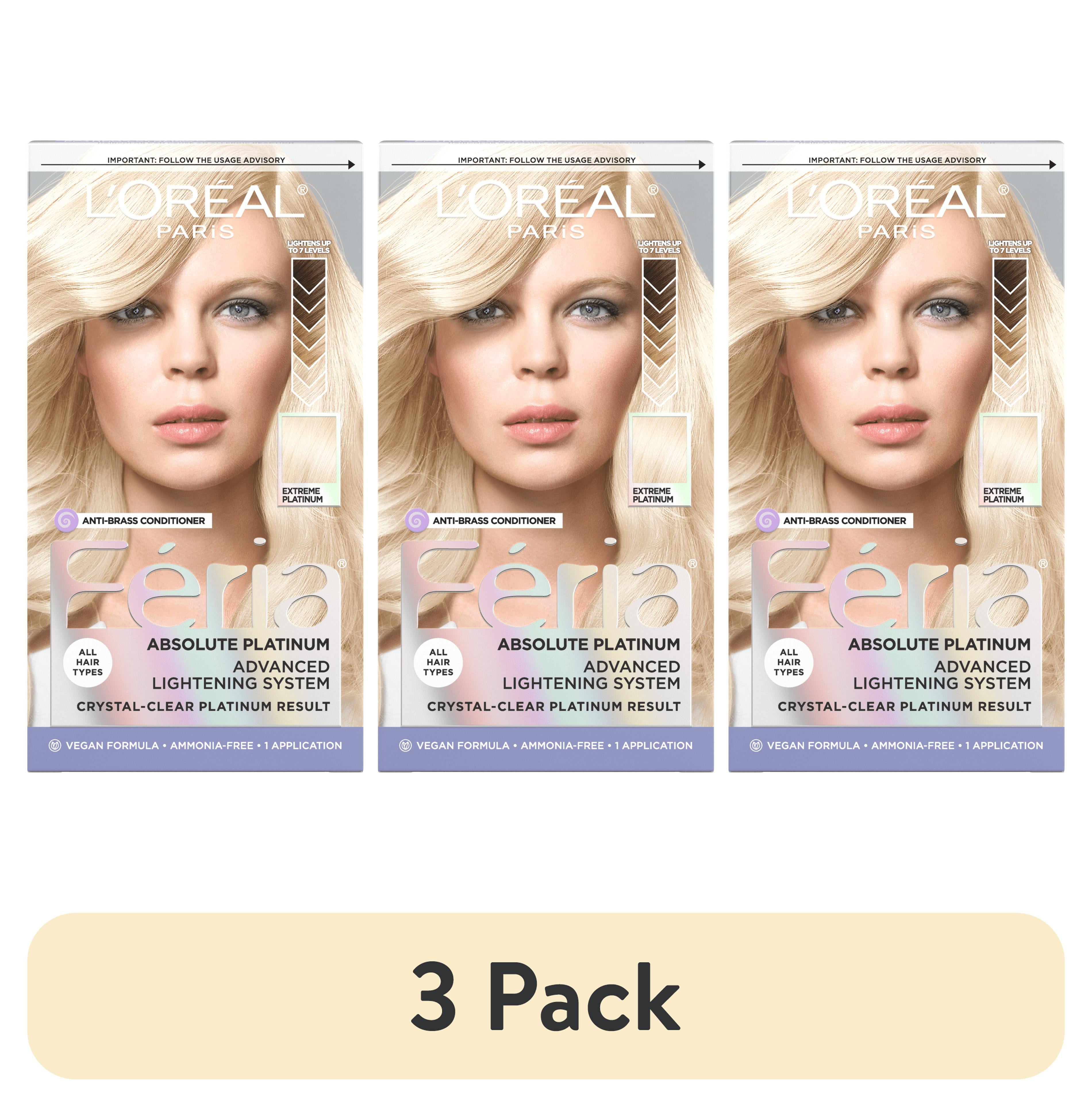 3 паковања) ЛОреал Парис Фериа систем за олакшавање косе Цолор, Екстремни платинум, 1 Кит
