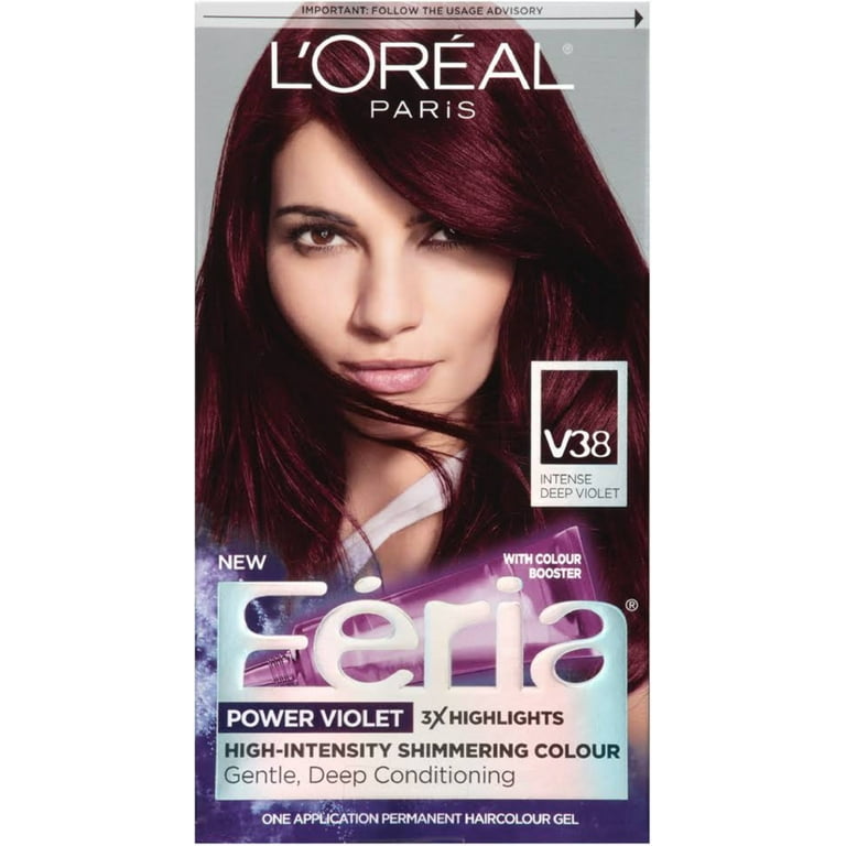 L'Oreal Paris Feria Power Violet High-Intensity Shimmering Colour, Intense  Deep Violet [V38] 1 ea 