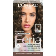 LOreal Paris Feria Shimmering Permanent Hair Color, Crystal Brown, 40 Percent Stronger Hair, 1 Kit