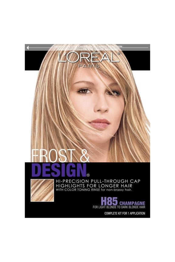 L'Oreal Paris Frost and Design Hair Highlights, H85 Champagne, 1 Kit, Precise