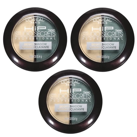 L'Oreal Paris HIP Studio Secrets Bright Eye Shadow Duo in Flashy 318, Pack of 3