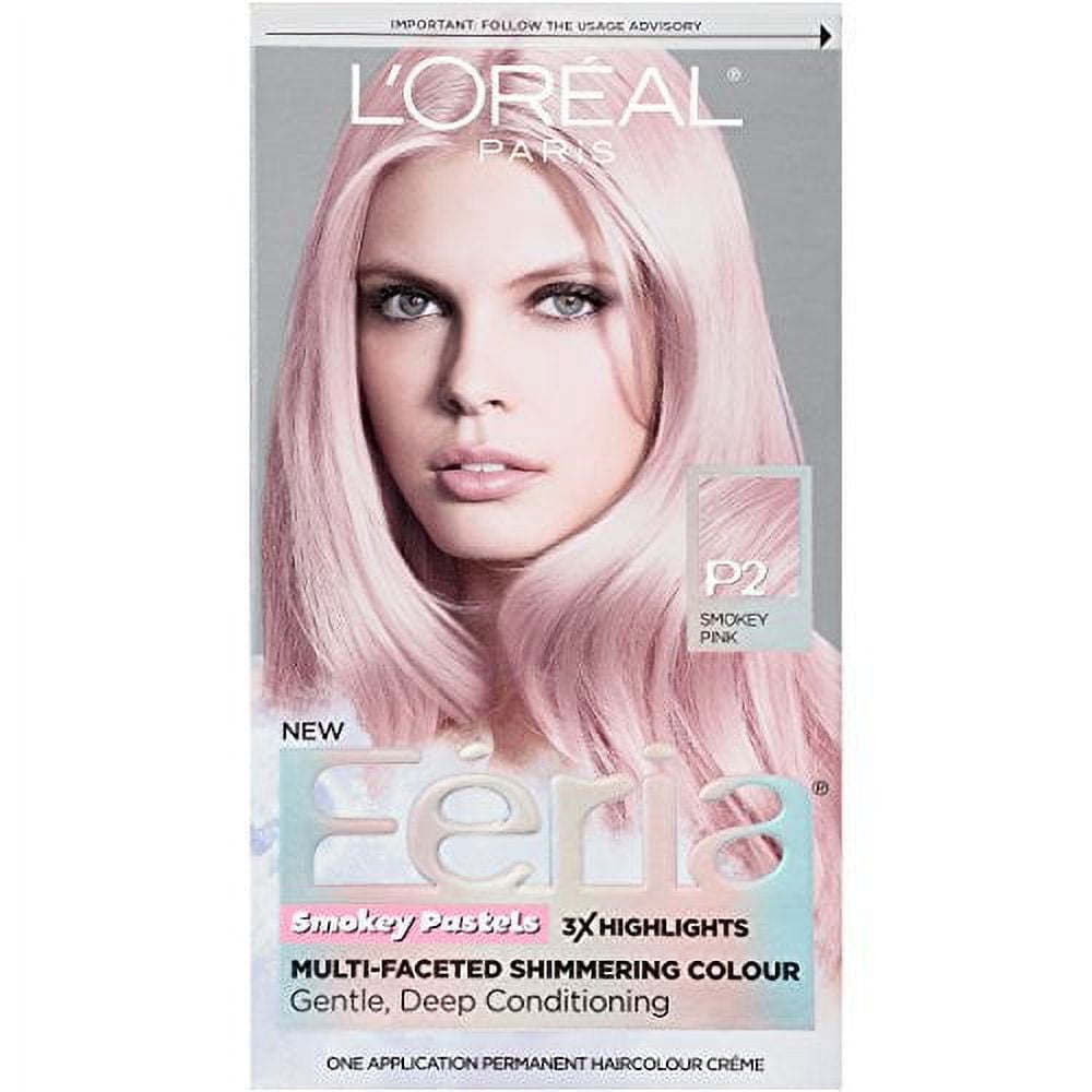 L'Oreal Paris Hair Color Feria Pastels, P2 Rosy Blush (Smokey Pink ...