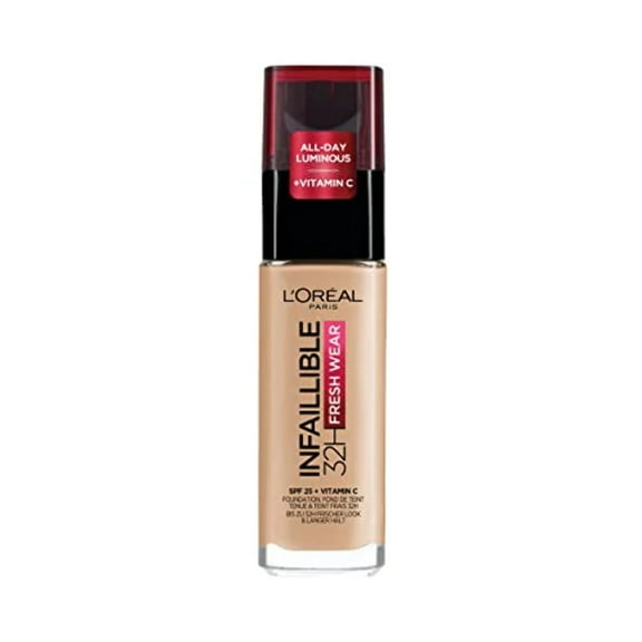 L'Oreal Paris Infallible 24H Fresh Wear Foundation, 145 Rose Beige, 30 ml