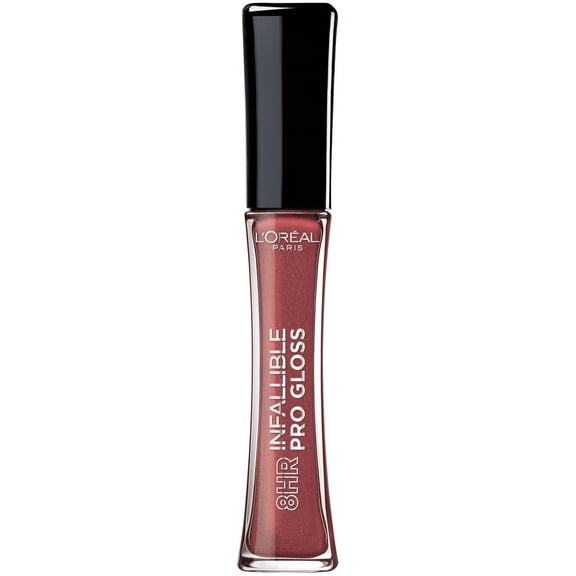 L'Oreal Paris Infallible 8 Hour Lip Gloss, Cherry Flash, Hydrating Liquid Lip Gloss, 0.21 fl oz