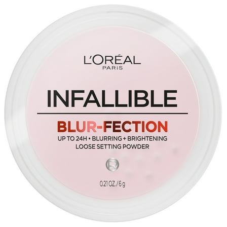 L'Oreal Paris Infallible Blur-Fection Loose Setting Powder, Brightening Finish, Light Pink, 1 Kit