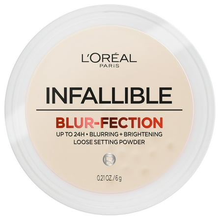 L'Oreal Paris Infallible Blur-Fection Loose Setting Powder, Brightening Finish, Translucent, 0.21 Ounce