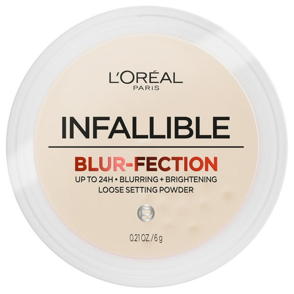 L'Oreal Paris Infallible Blur-Fection Loose Setting Powder, Brightening Finish, Translucent, 0.21 Ounce
