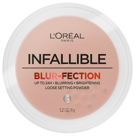 L'Oréal Paris Infallible Blur-Fection Loose Setting Powder, Brightening Finish, Translucent Medium Deep, 0.21 oz
