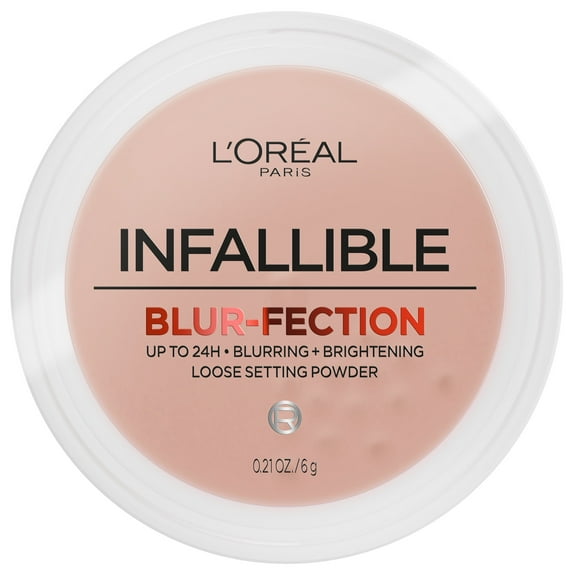L'Oréal Paris Infallible Blur-Fection Loose Setting Powder, Brightening Finish, Translucent Medium Deep, 0.21 oz