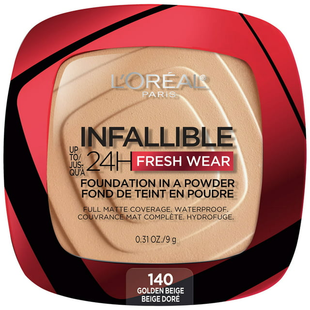 L'Oreal Paris Infallible Fresh Wear 24 Hr Liquid Foundation Makeup, 140 Golden Beige, 1 fl oz