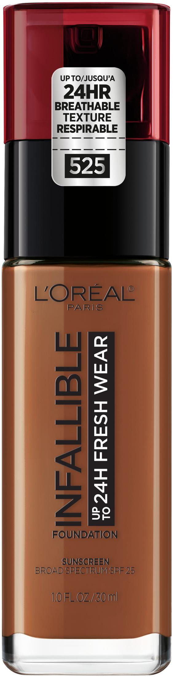 L'Oreal Paris Infallible Fresh Wear 24 Hr Liquid Foundation Makeup, 470  Radiant Honey, 1 oz
