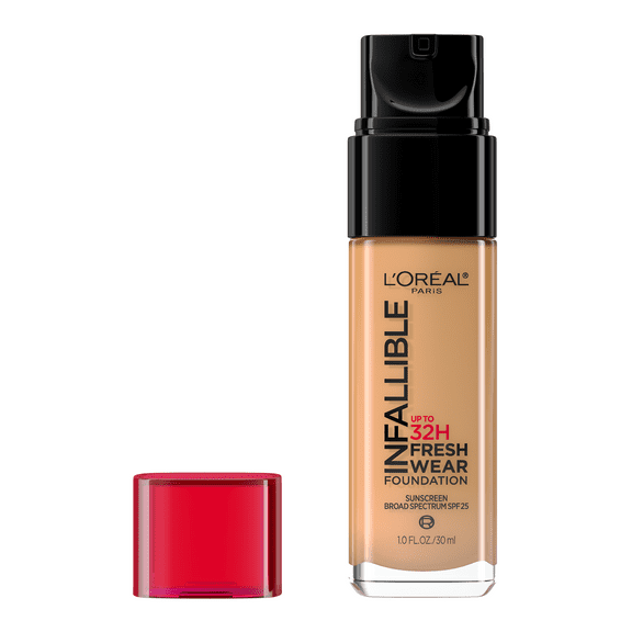 L'Oreal Paris Infallible Fresh Wear 32 Hr Liquid Foundation Makeup, 480 Radiant Sand, 1 fl oz