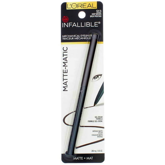 L'Oreal Paris Infallible Matte-Matic Mechanical Eyeliner, Deep Brown 0.01 oz (Pack of 2)