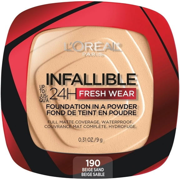 L'Oreal Paris Infallible Pressed Powder, Beige Sand-190, 0.31 oz